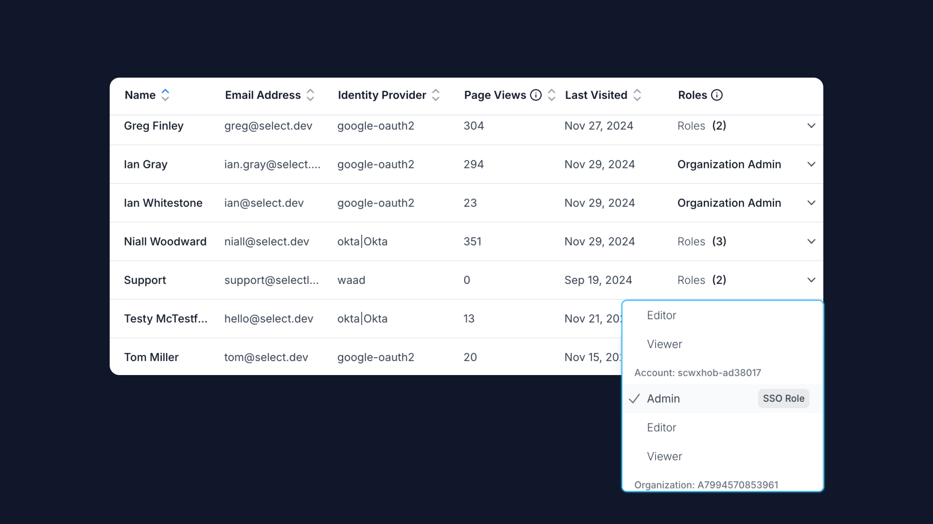 Improved visibility into your SSO group mappings to SELECT users.