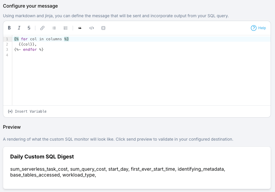 SELECT Custom SQL Monitors