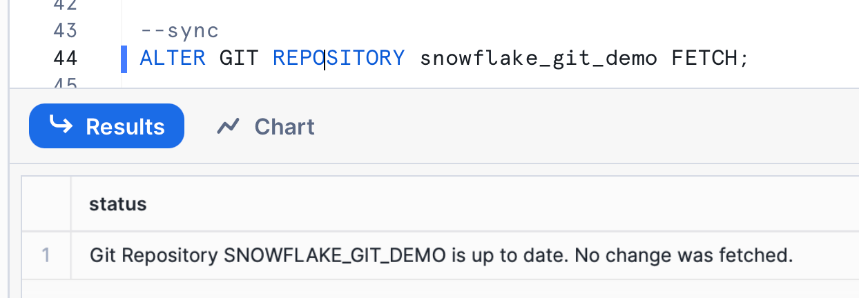 SELECT Snowflake Git Integration
