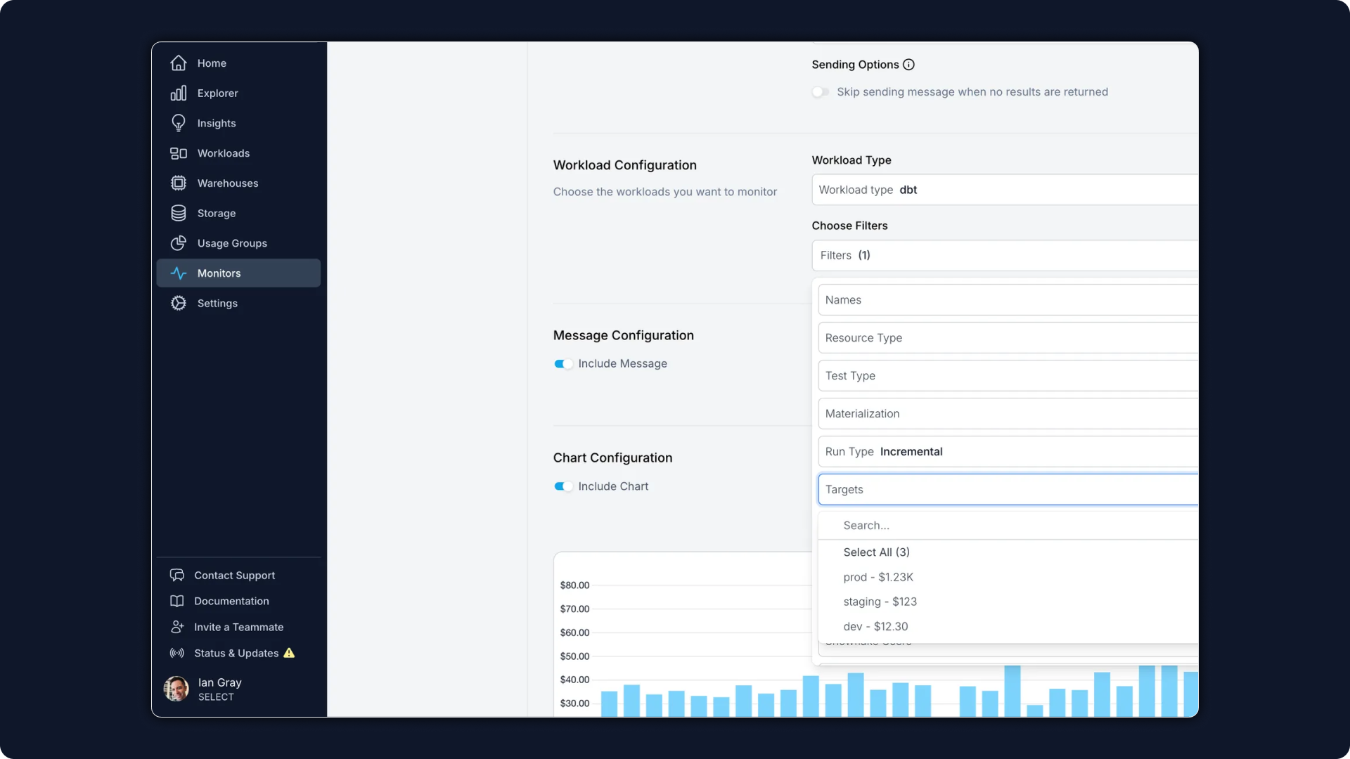 SELECT filters to workload monitors to give you more flexibility with what resources you get alerted on