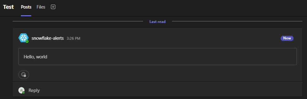 Sending Alerts to MS Teams from Snowflake