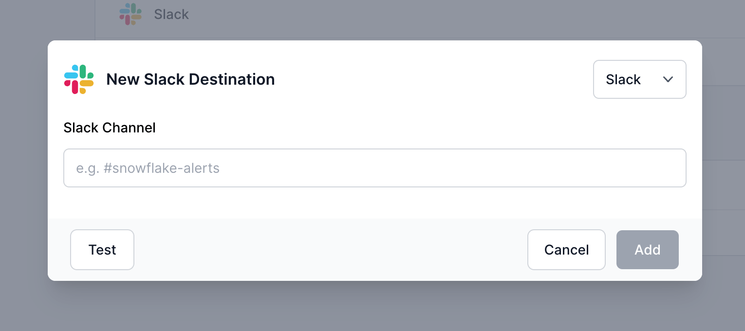 SELECT Slack Destination setup