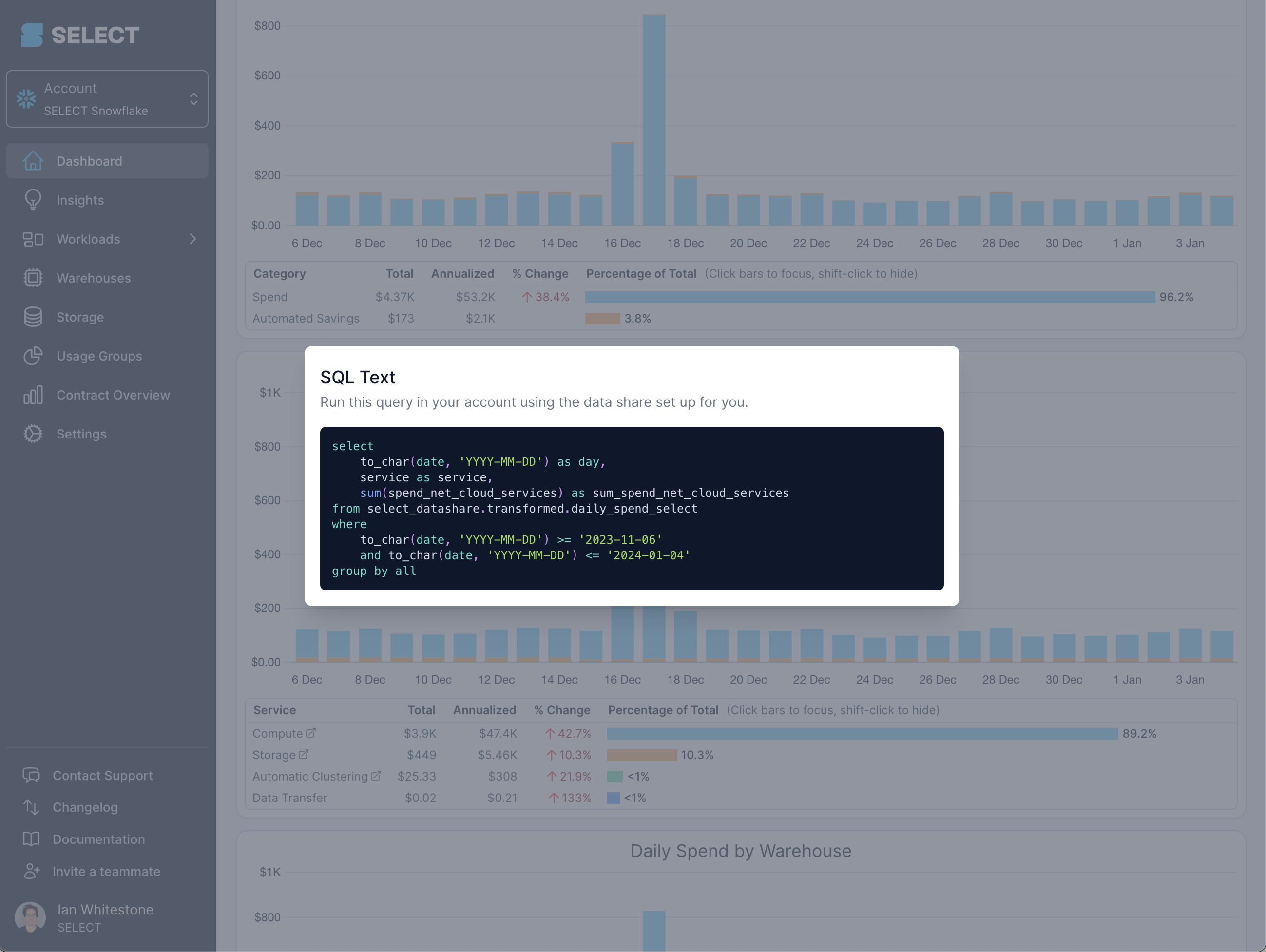 SELECT data share example query