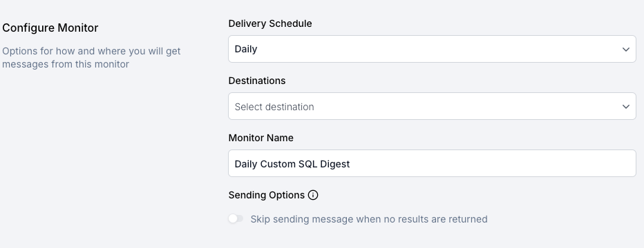SELECT Custom SQL Monitors