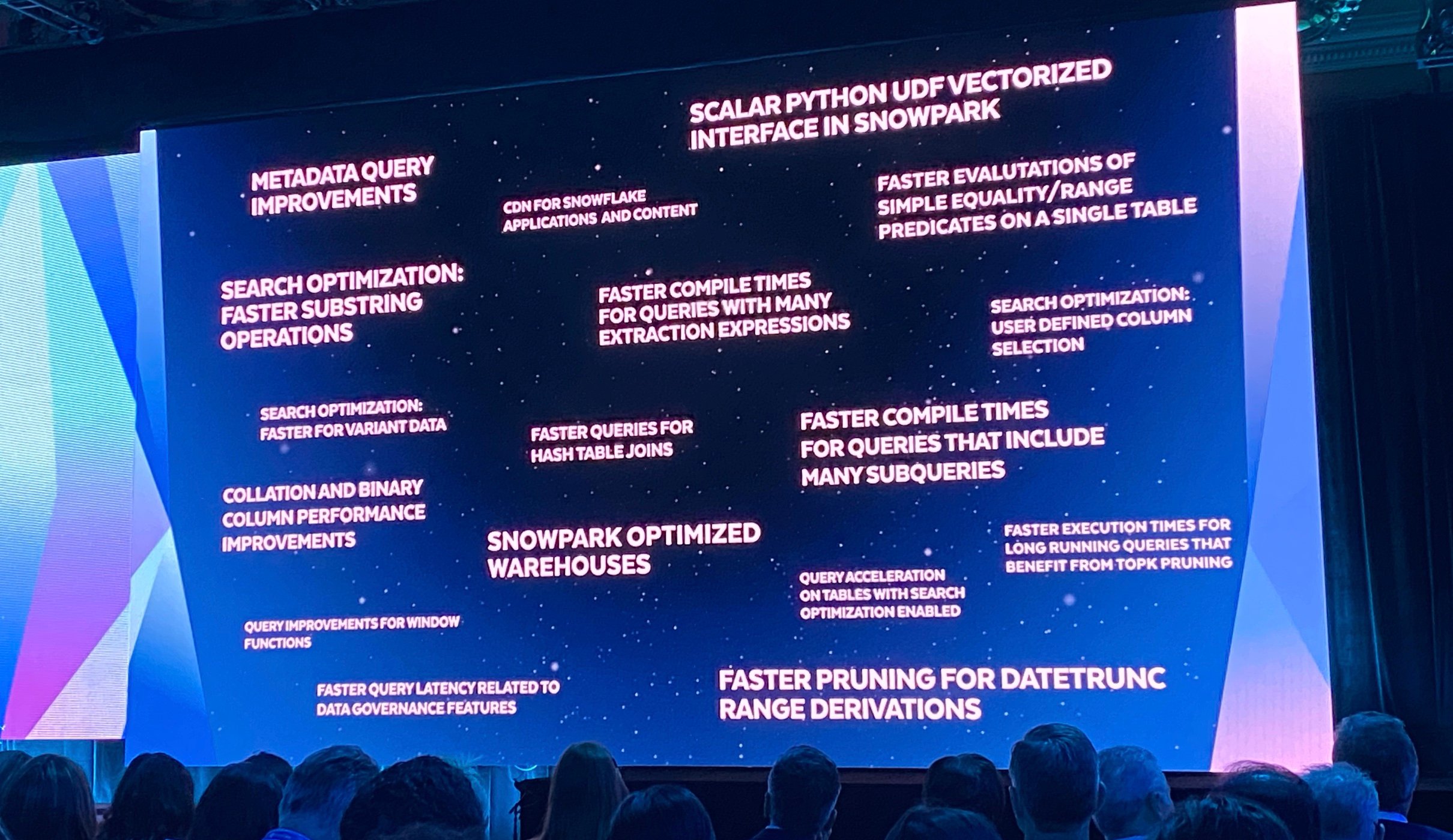 Various Snowflake performance optimization updates from Summit 2023