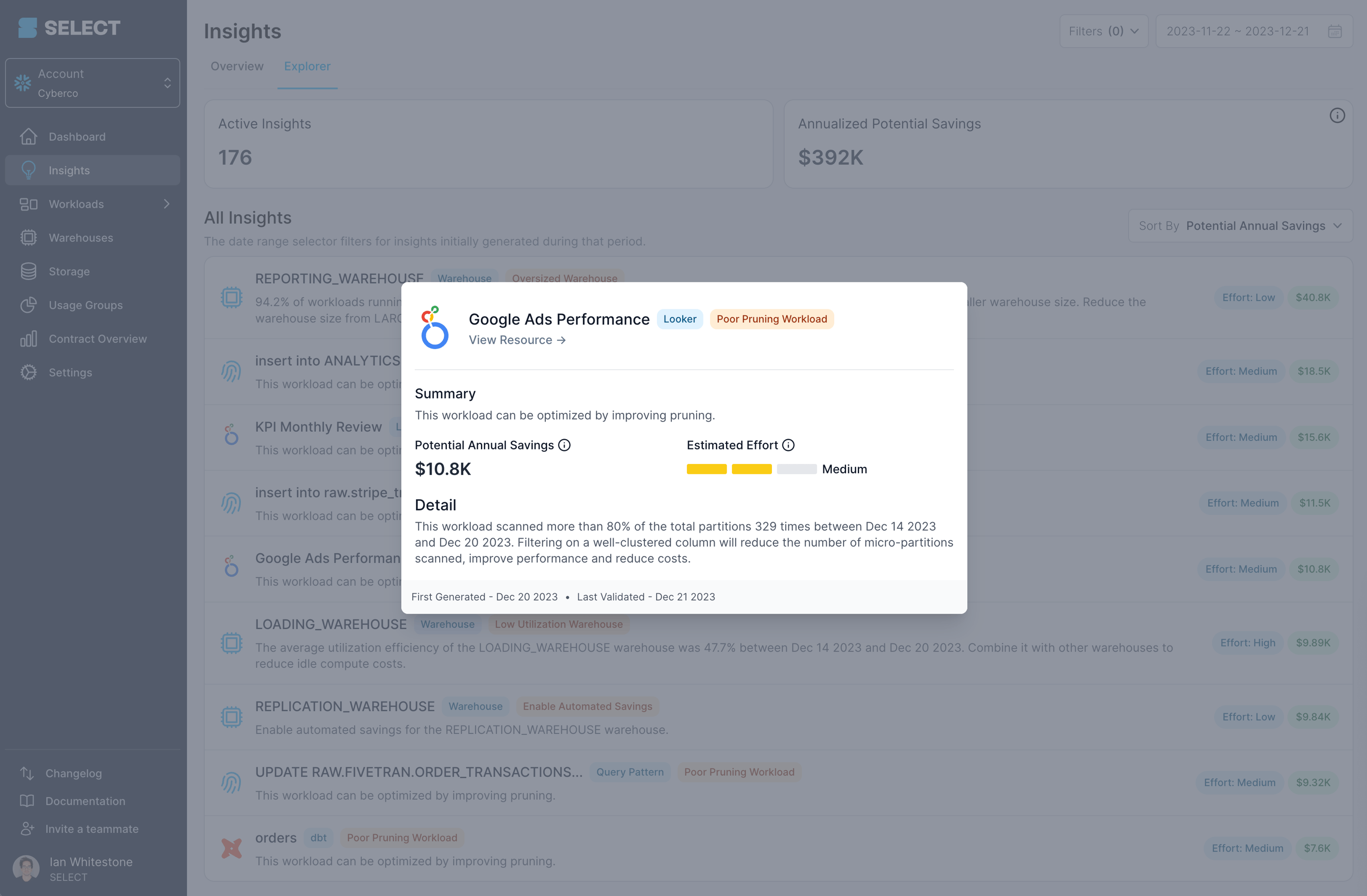 SELECT Insights feature part 1