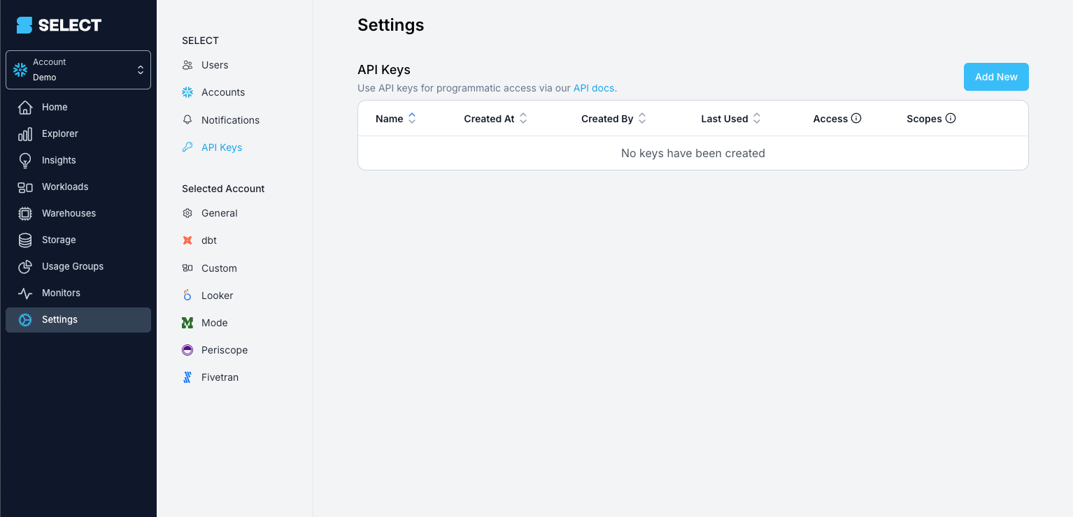 SELECT API for key-pair rotation.