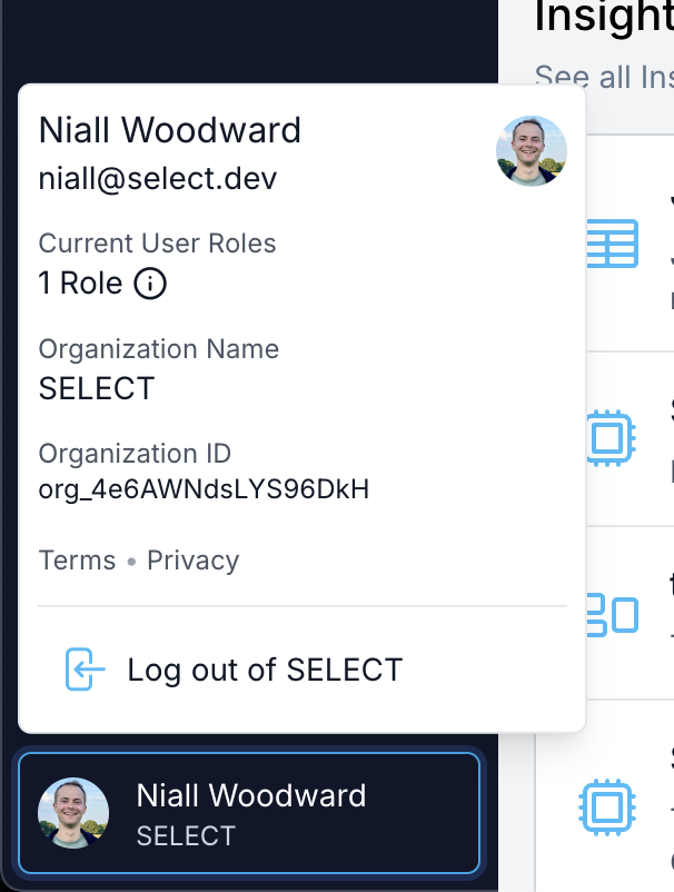 Find your organization ID SELECT