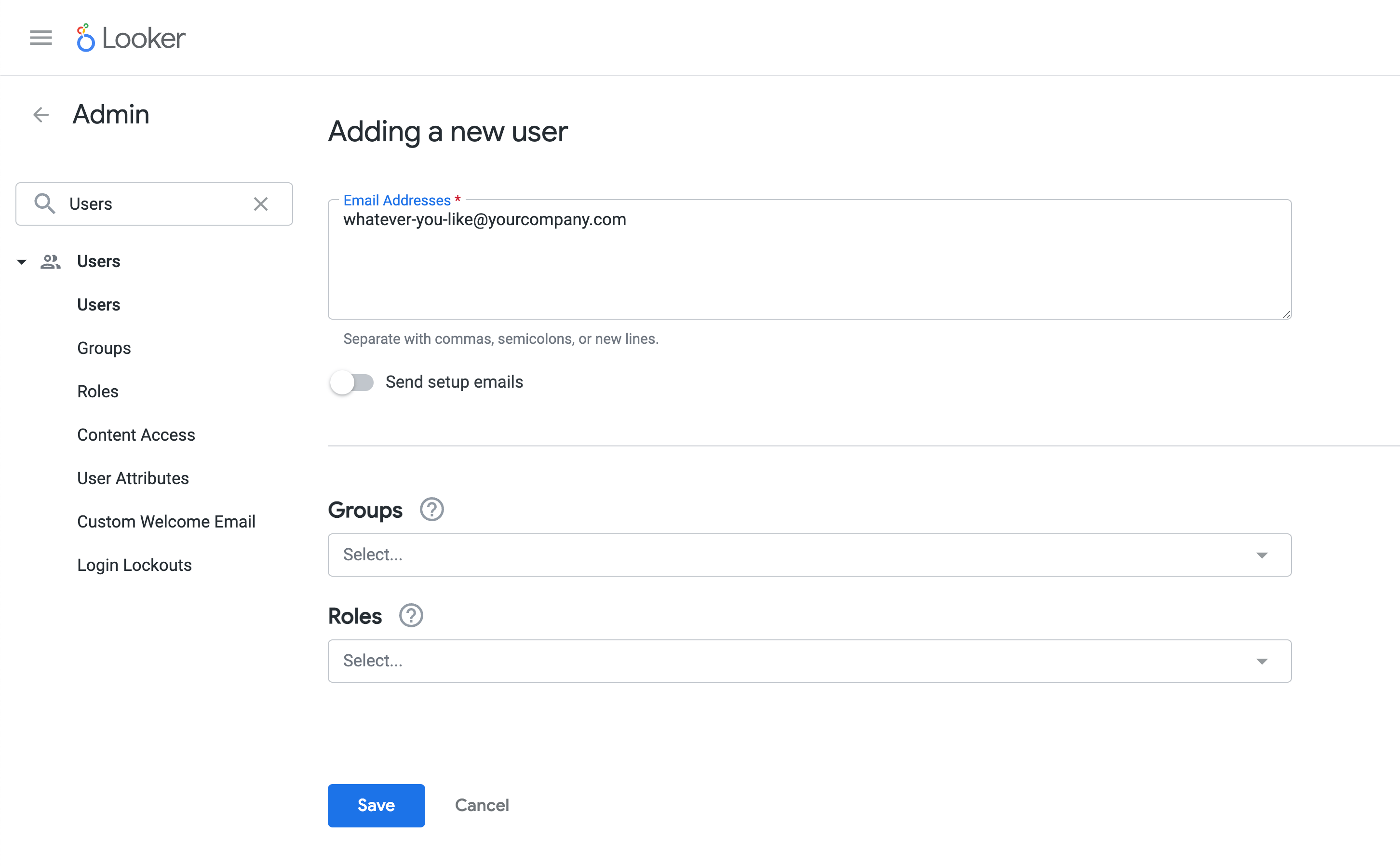 Create Looker user